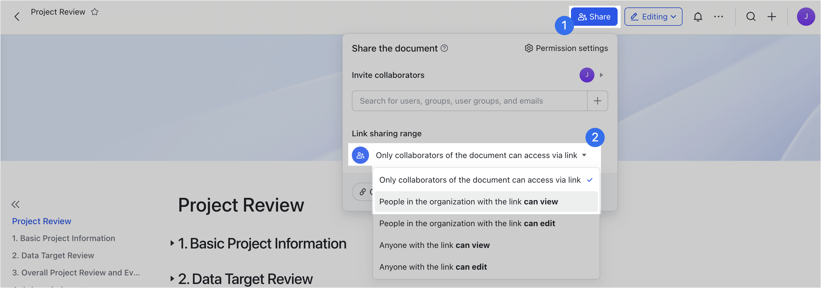 Turn off document sharing