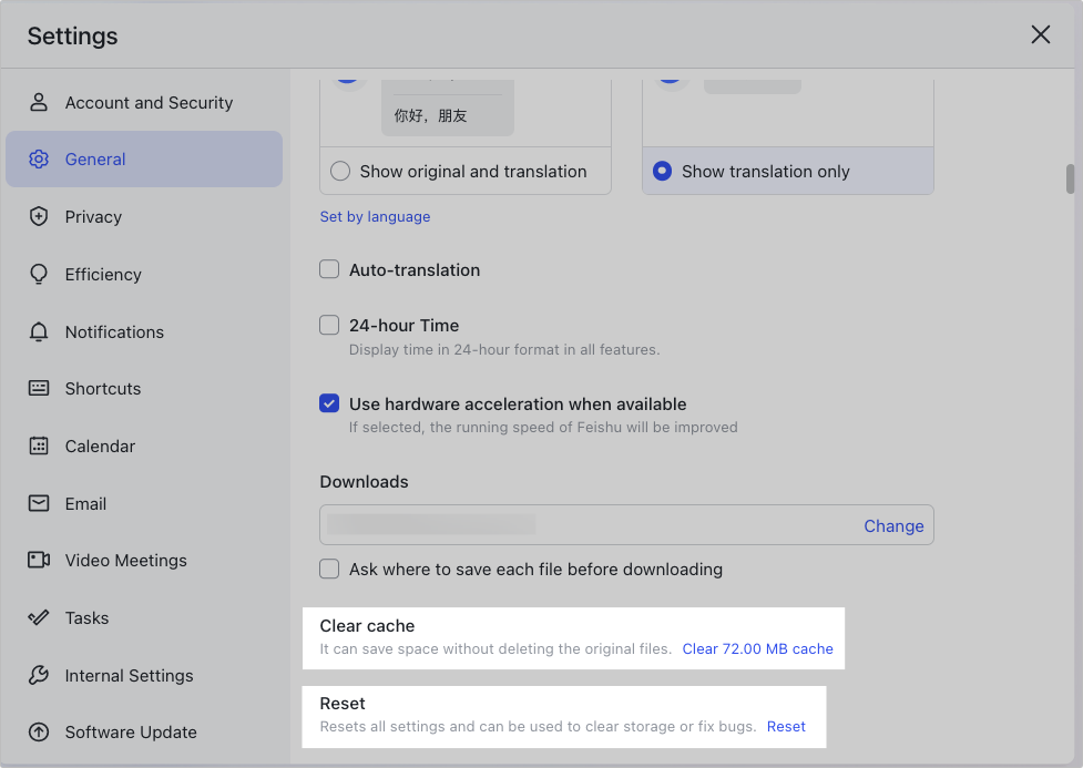 Set up email cache