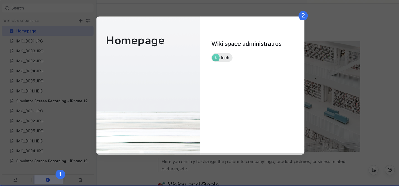 Modify wiki space security settings