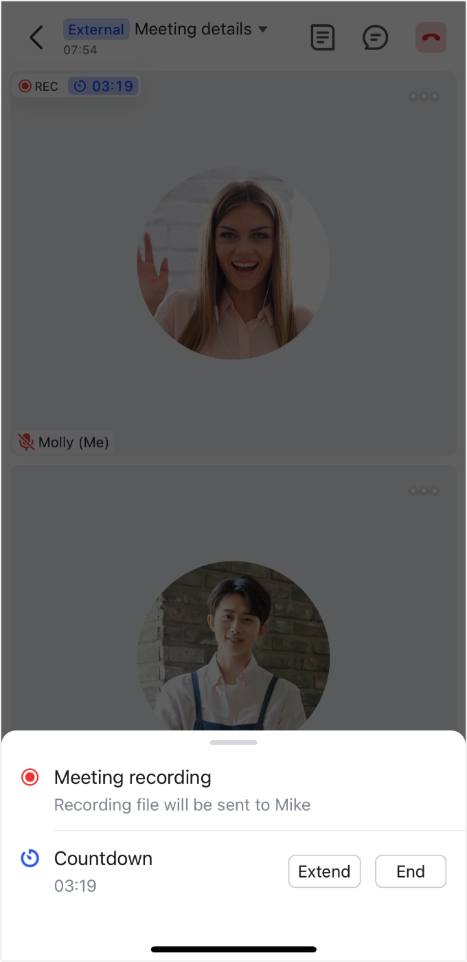Use mobile-only meetings features