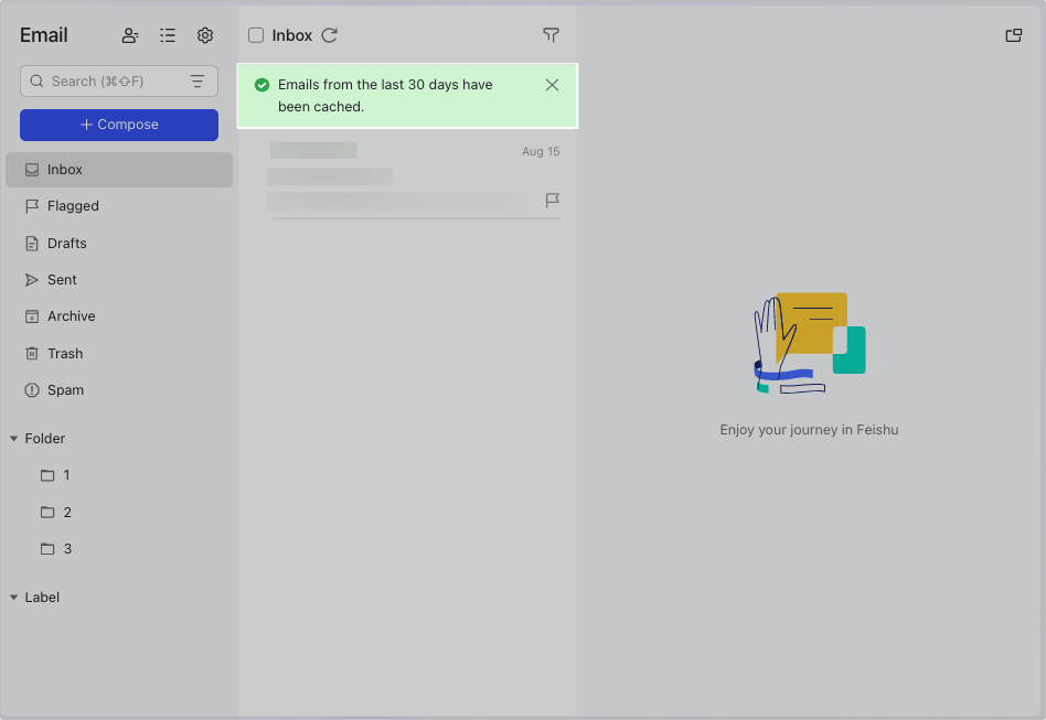 Set up email cache