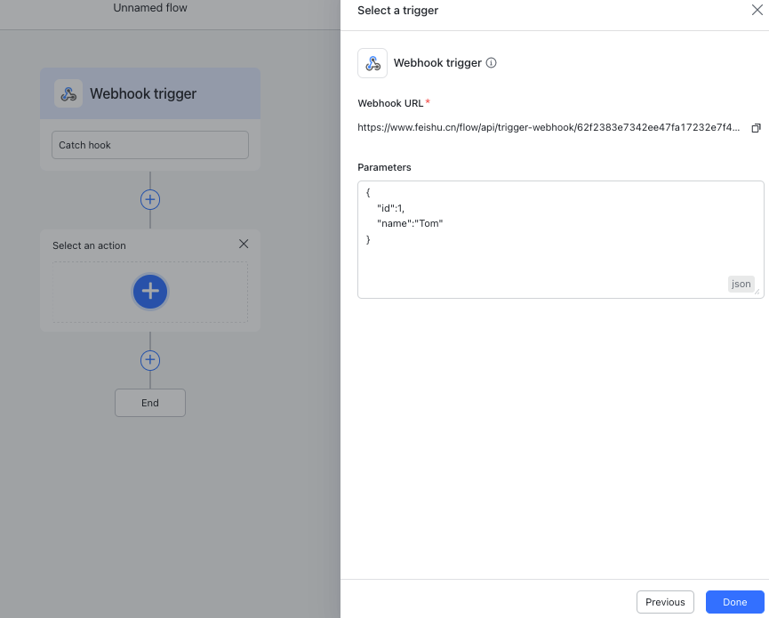 Use the webhook trigger